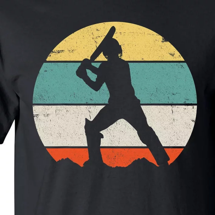 Cricketer Cricketing Bat And Ball Sport Retro Cricket Player Tall T-Shirt