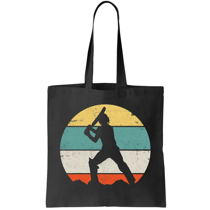 Cricketer Cricketing Bat And Ball Sport Retro Cricket Player Tote Bag