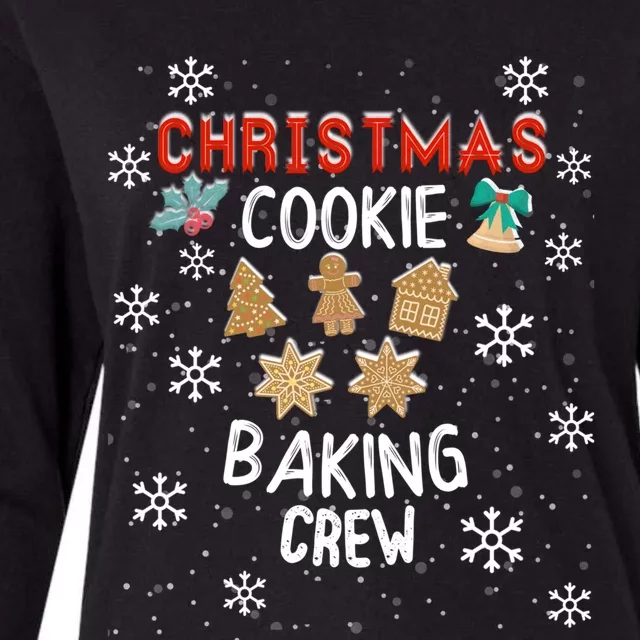 Christmas Cookie Baking Crew Xmas Cookie Exchange Santa Gift Womens Cotton Relaxed Long Sleeve T-Shirt