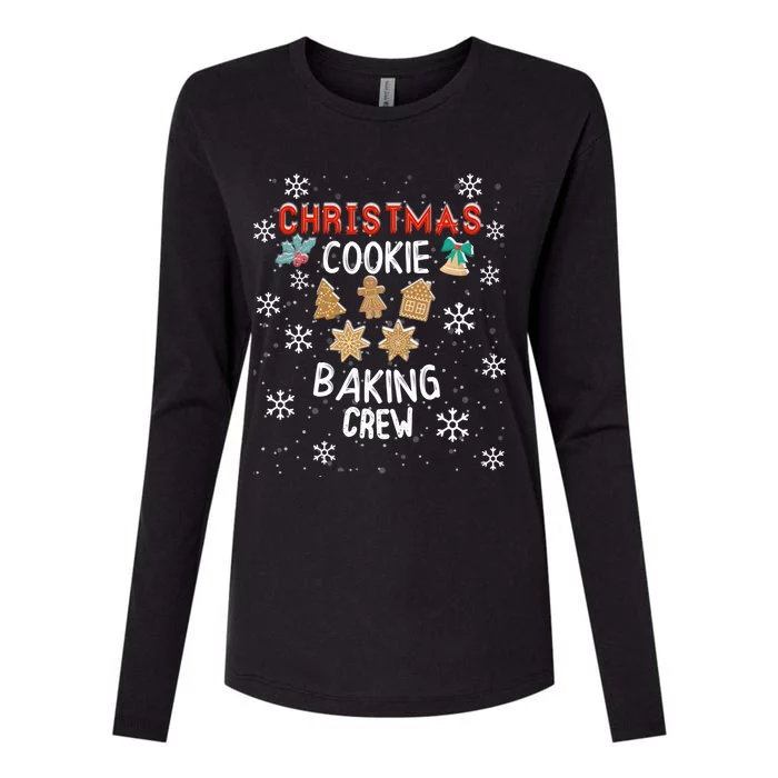 Christmas Cookie Baking Crew Xmas Cookie Exchange Santa Gift Womens Cotton Relaxed Long Sleeve T-Shirt