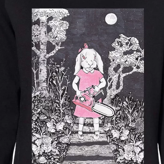 Creepy Chainsaw Bunny Goth Gothic Halloween Horror Darkness Womens California Wash Sweatshirt