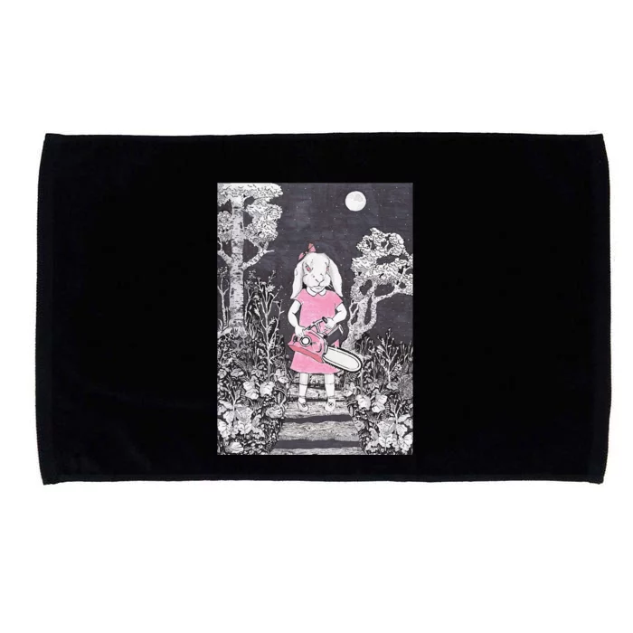 Creepy Chainsaw Bunny Goth Gothic Halloween Horror Darkness Microfiber Hand Towel