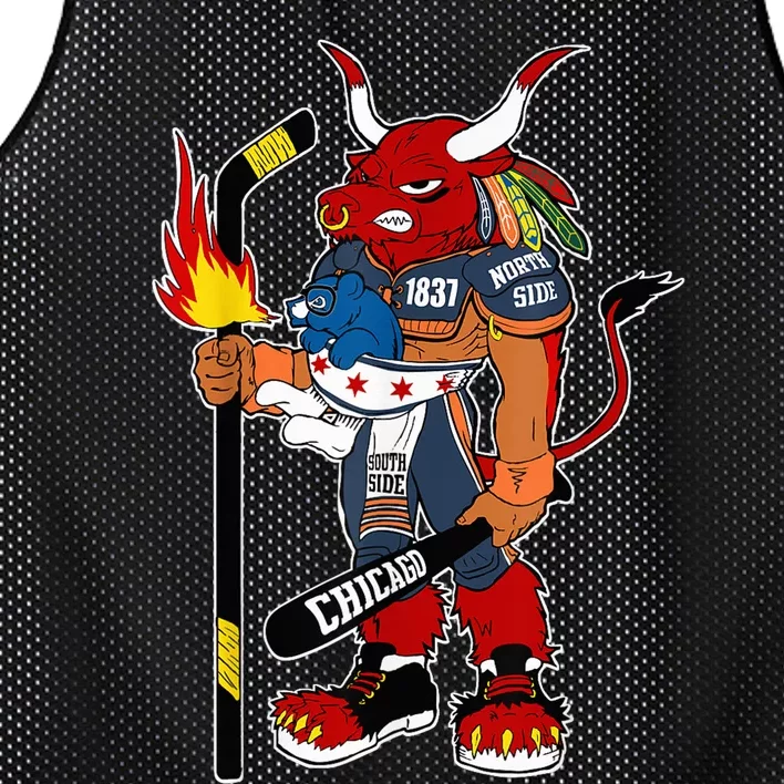 Creatureopolis Chicago Beast Black Cotton Sport Mascot Mesh Reversible Basketball Jersey Tank