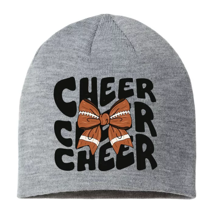 Cheer Coquette Bow American Football Game Day Thanksgiving 8 1/2in Sustainable Knit Beanie