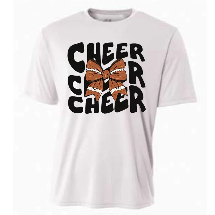 Cheer Coquette Bow American Football Game Day Thanksgiving Cooling Performance Crew T-Shirt