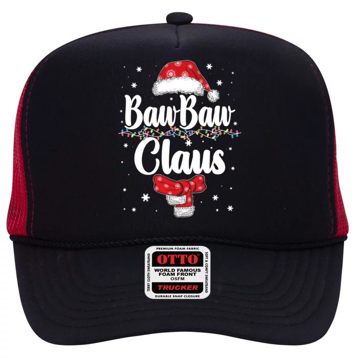 Cute Christmas Baw Baw Claus High Crown Mesh Trucker Hat