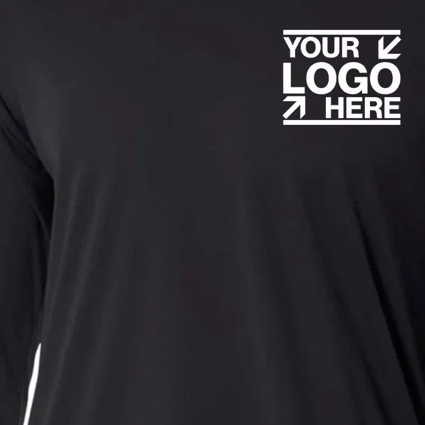 Custom Company Brand Pocket Customize Logo Cooling Performance Long Sleeve Crew