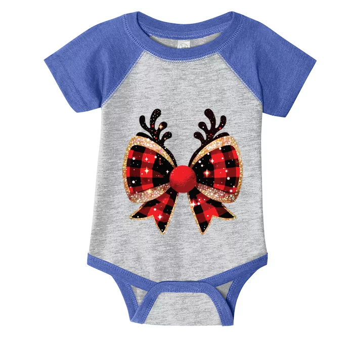 Christmas Coquette Bow Infant Baby Jersey Bodysuit