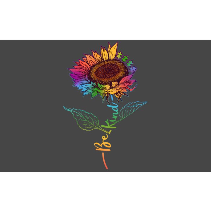 Cute Colorful Be Kind Rainbow Sunflower Puzzle Pieces Bumper Sticker