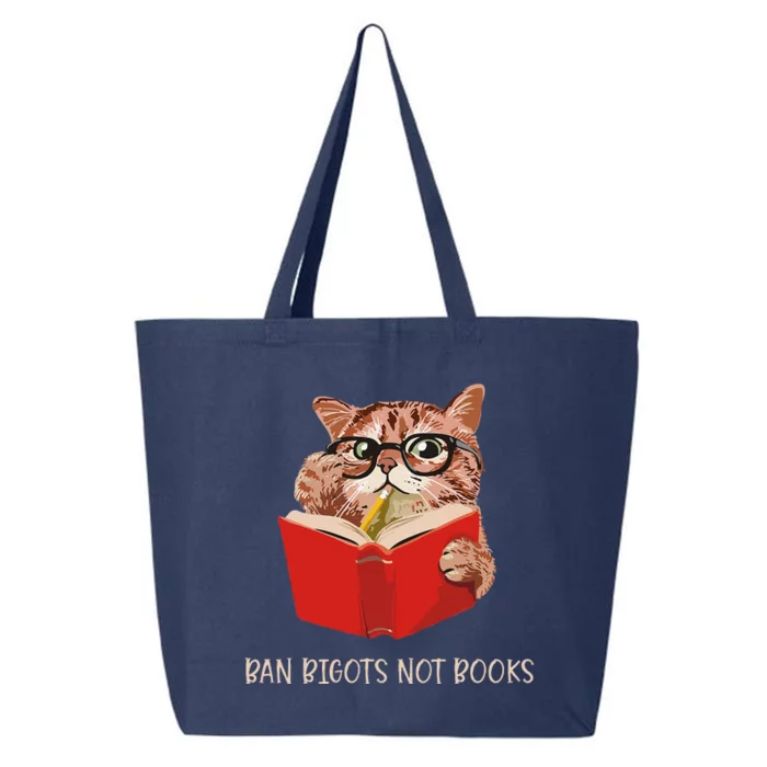 Cute Cat Ban Bigots Not Books 25L Jumbo Tote