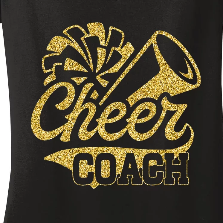 Cheer Coach Biggest Fan Cheerleader Mothers Day Women's V-Neck T-Shirt