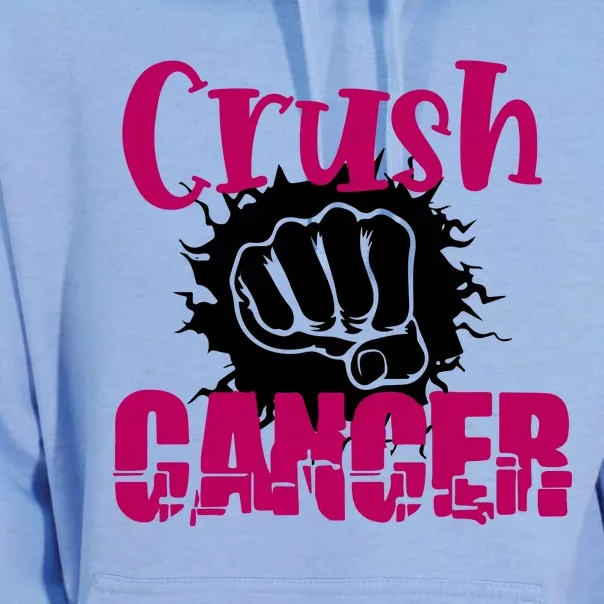 Crush Cancer Breast Cancer Awareness Pink Ribbon Gift Unisex Surf Hoodie