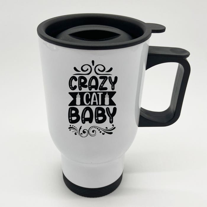 Crazy Cat Baby Front & Back Stainless Steel Travel Mug