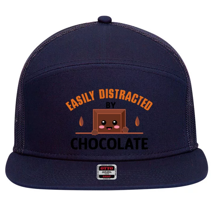 Cocoa Chocolate Bar Funny Quote Chocolatier Gift 7 Panel Mesh Trucker Snapback Hat