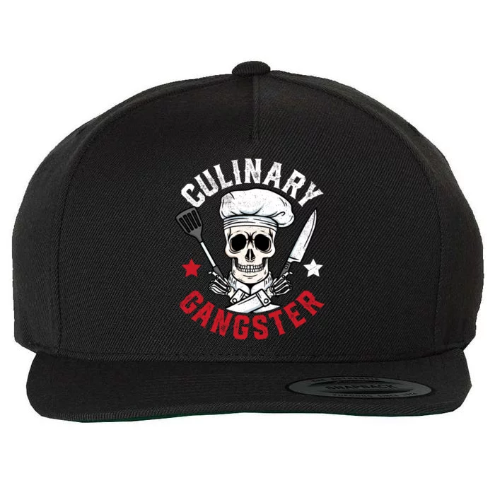 Chef Cook Culinary Gangster Gift Wool Snapback Cap