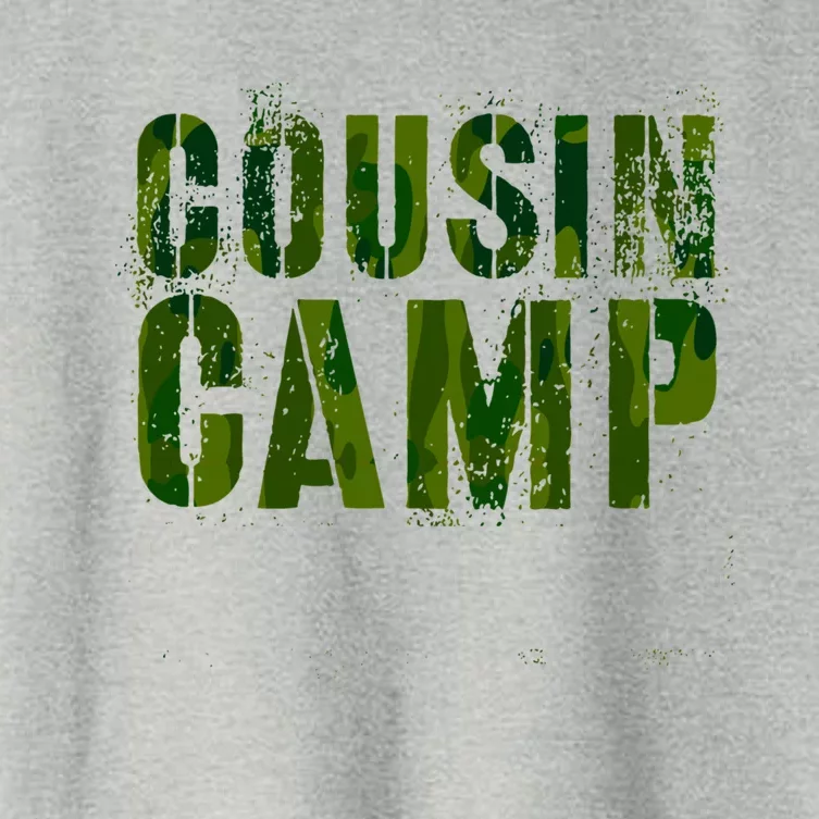 Camo Cousin Camp Funny Grandma Crew Grandpa Summer Trip Cool Gift Women's Crop Top Tee