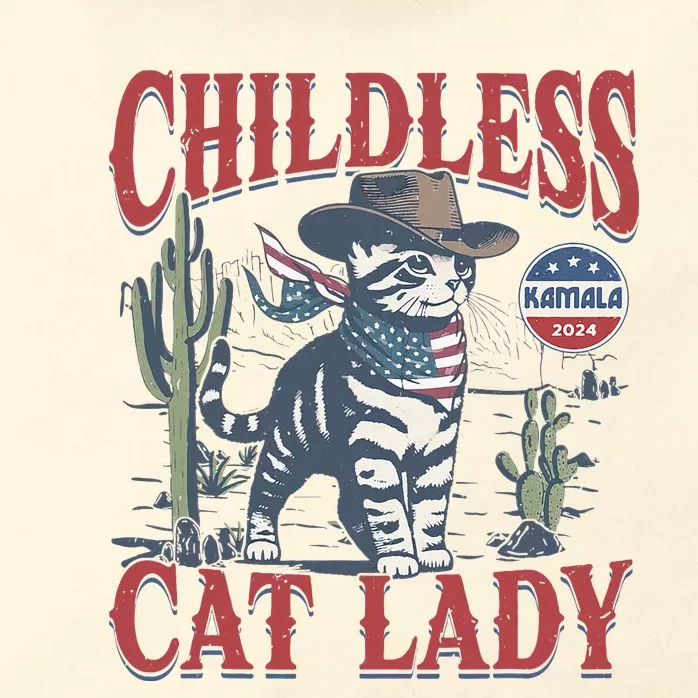 Cowboy Cat Childless Cat Lady Kamala 2024 Zip Tote Bag