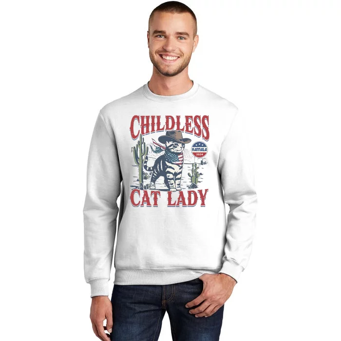 Cowboy Cat Childless Cat Lady Kamala 2024 Sweatshirt