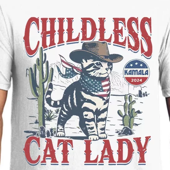 Cowboy Cat Childless Cat Lady Kamala 2024 Pajama Set