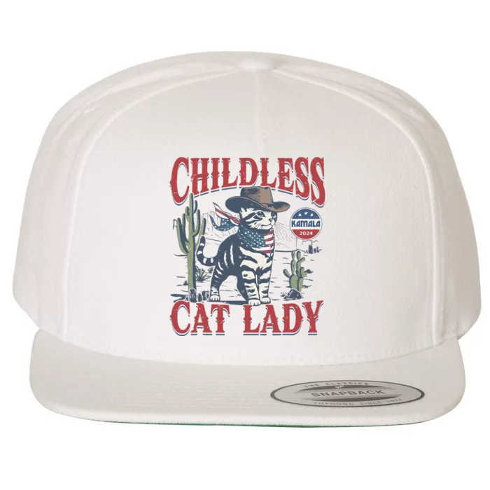 Cowboy Cat Childless Cat Lady Kamala 2024 Wool Snapback Cap