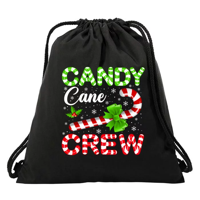 Candy Cane Crew Christmas Family Matching Xmas Pajamas Drawstring Bag