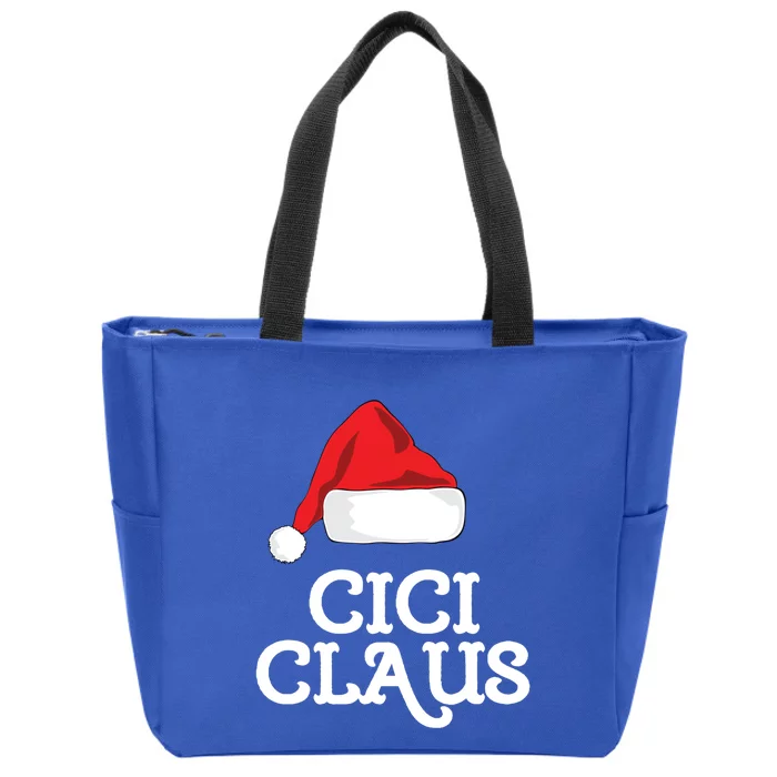 Cici Claus Christmas Hat Family Matching Group Pajama Pj Cool Gift Zip Tote Bag