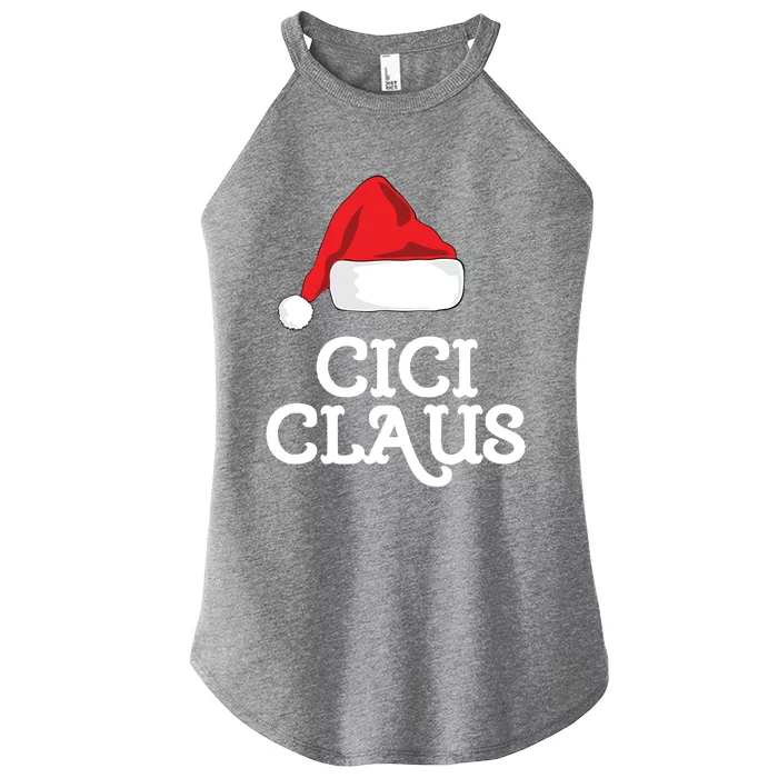 Cici Claus Christmas Hat Family Matching Group Pajama Pj Cool Gift Women’s Perfect Tri Rocker Tank