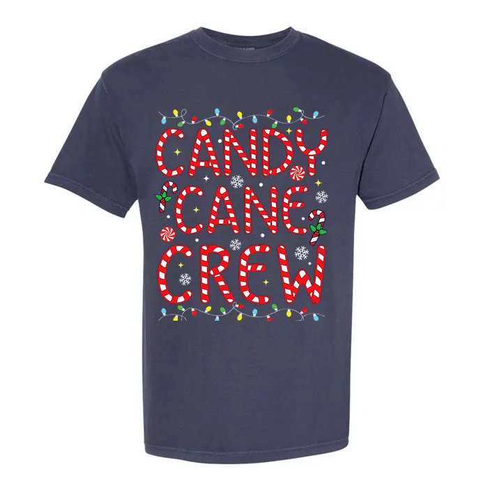 Candy Cane Crew Funny Christmas Candy Cane Lover Xmas Pajama Garment-Dyed Heavyweight T-Shirt