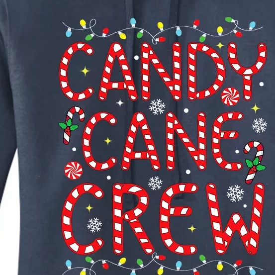 Candy Cane Crew Funny Christmas Candy Cane Lover Xmas Pajama Women's Pullover Hoodie