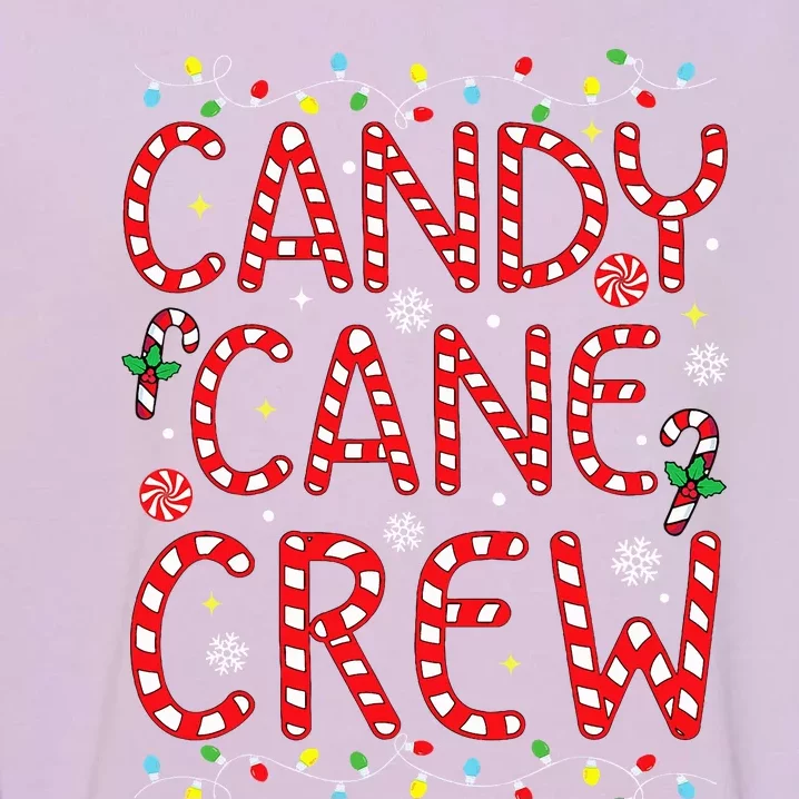 Candy Cane Crew Funny Christmas Candy Cane Lover Xmas Pajama Garment-Dyed Sweatshirt