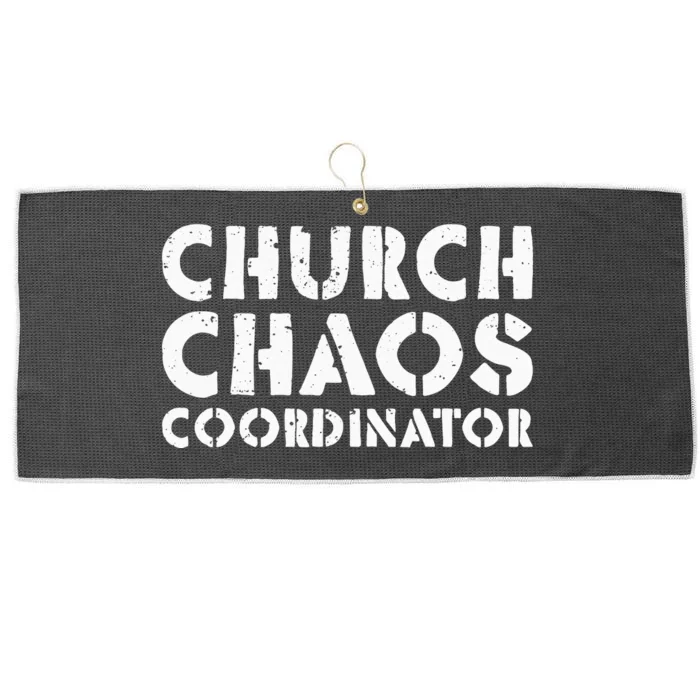 Church Chaos Coordinator Funny Church Pastor Large Microfiber Waffle Golf Towel