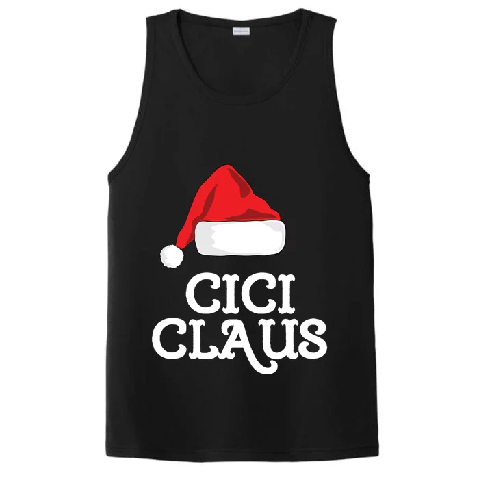 Cici Claus Christmas Hat Family Matching Group Pajama Pj Cute Gift Performance Tank