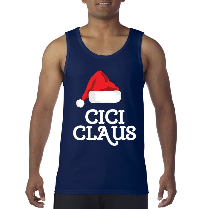 Cici Claus Christmas Hat Family Matching Group Pajama Pj Cute Gift Tank Top