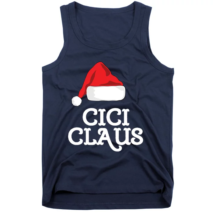 Cici Claus Christmas Hat Family Matching Group Pajama Pj Cute Gift Tank Top