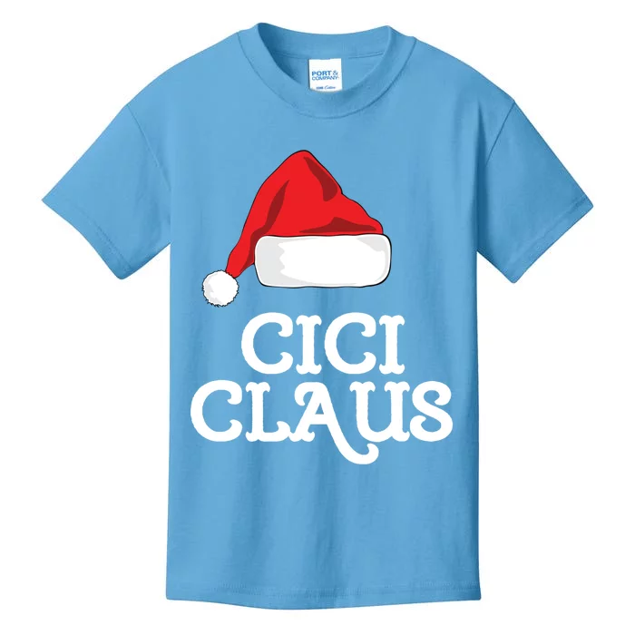 Cici Claus Christmas Hat Family Matching Group Pajama Pj Cute Gift Kids T-Shirt