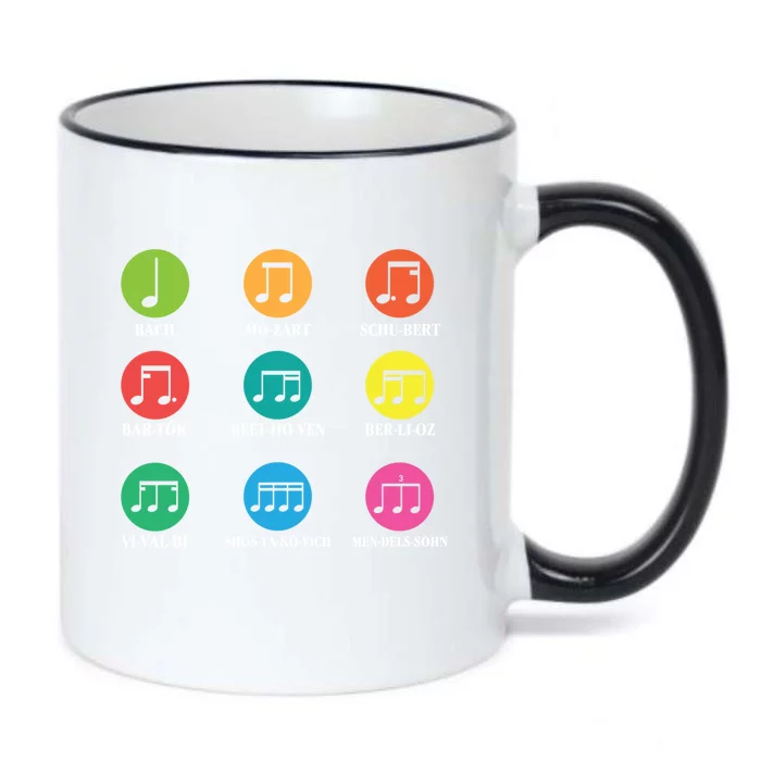 Classic Composers Classical Music Musical Notes Funny Gift Black Color Changing Mug