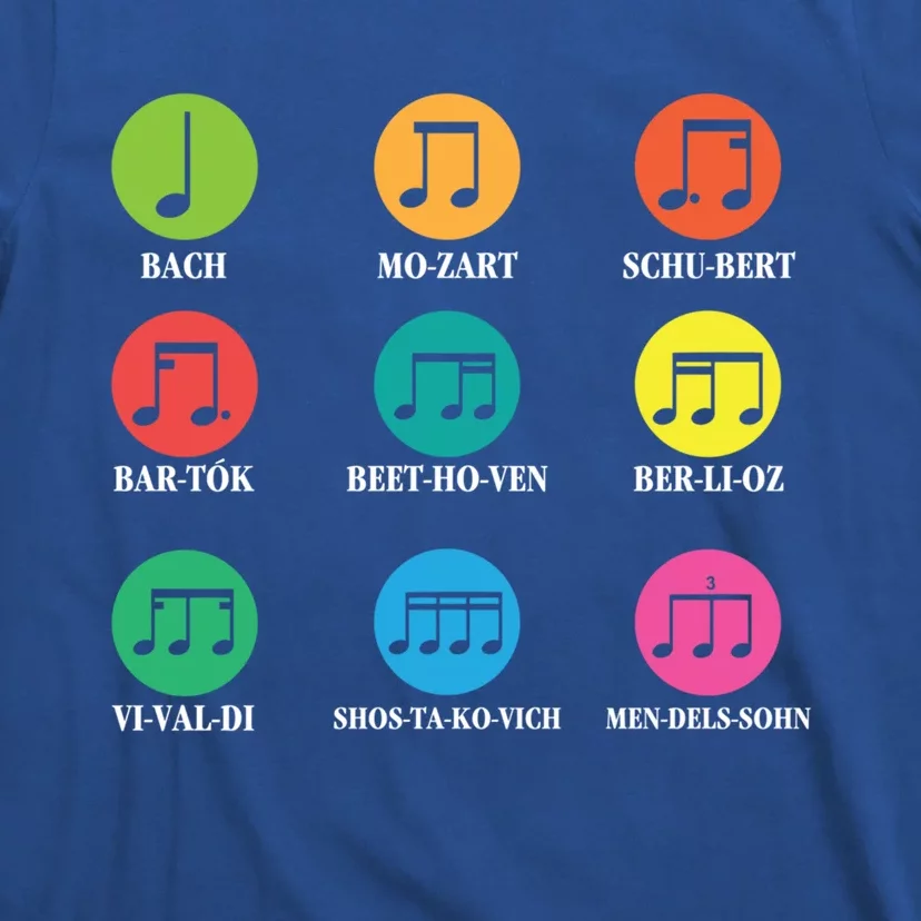 Classic Composers Classical Music Musical Notes Funny Gift T-Shirt