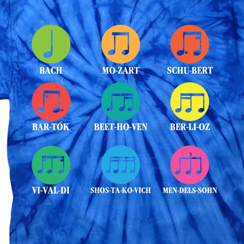 Classic Composers Classical Music Musical Notes Funny Gift Tie-Dye T-Shirt