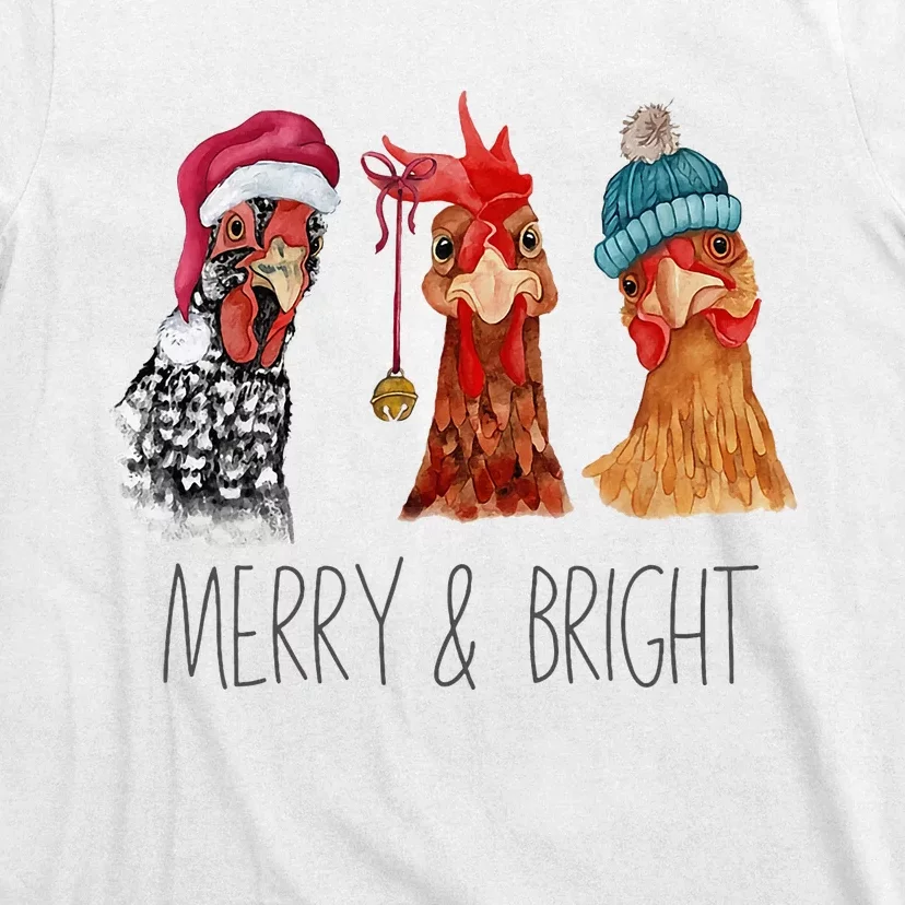 Cute Chickens Christmas Christmas Farm Animal Funny Holiday T-Shirt