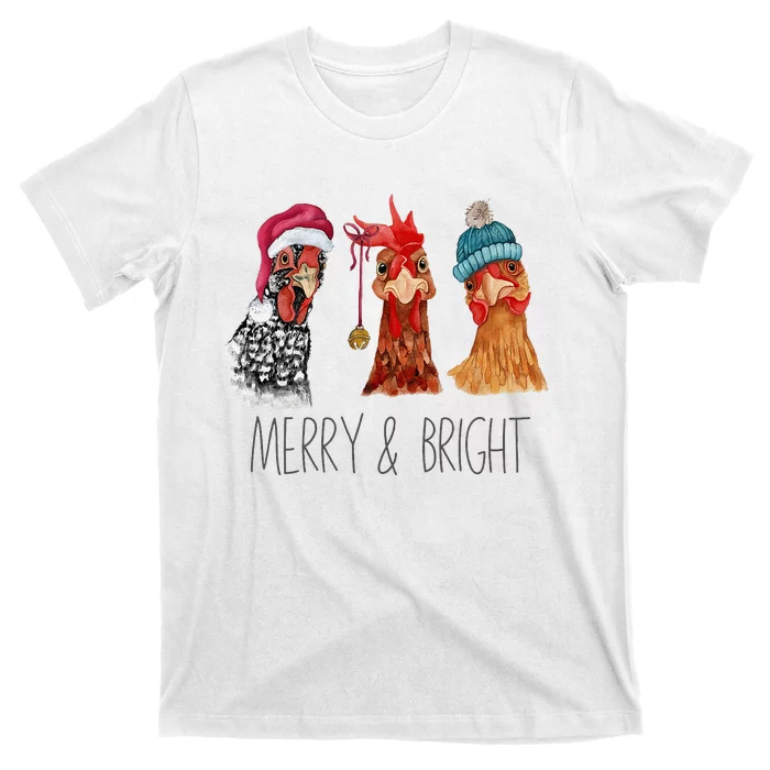 Cute Chickens Christmas Christmas Farm Animal Funny Holiday T-Shirt