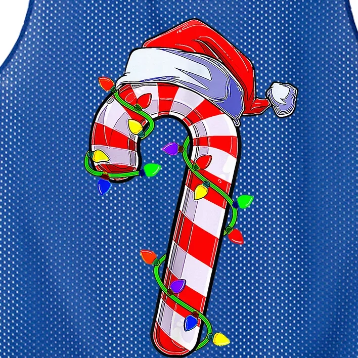 Christmas Candy Cane Santa Hat Mesh Reversible Basketball Jersey Tank