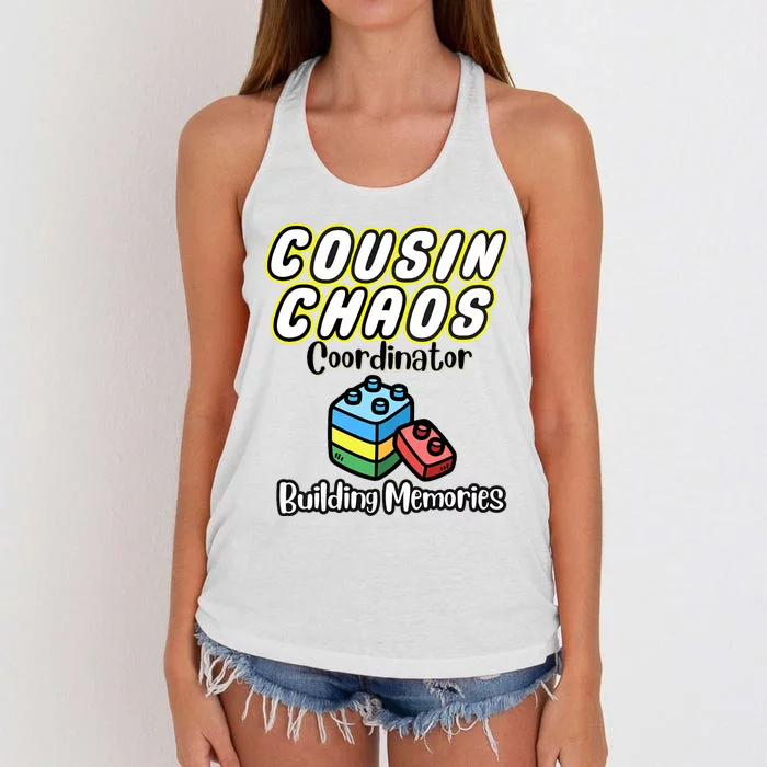 Cousin Chaos Coordinator Building Memories Women's Knotted Racerback Tank