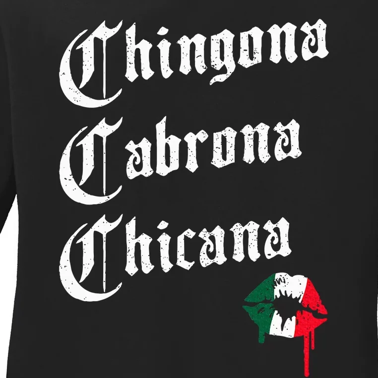 Chingona Cabrona Chicana Kissing – Funny Mexican Woman Latina Ladies Long Sleeve Shirt