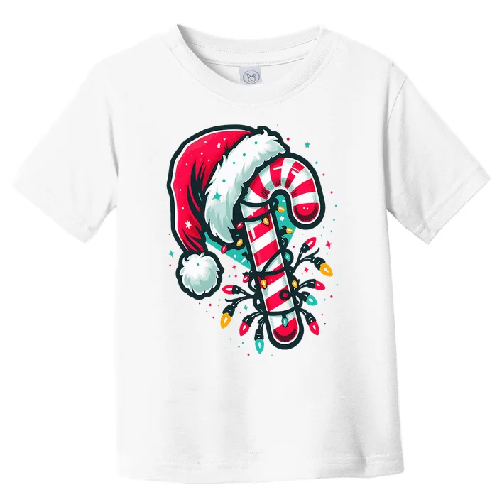 Candy Cane Crew Christmas Lights Family Matching Xmas Toddler T-Shirt