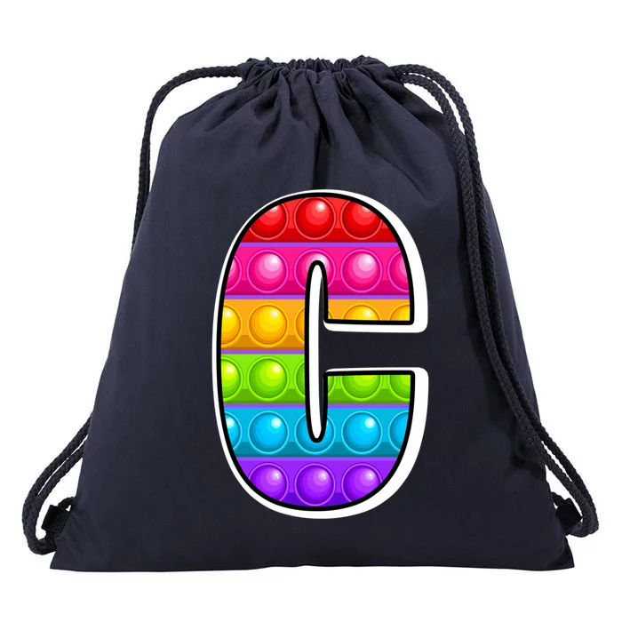 C Cutest Capital Letter B Alphabet Funny Poppin Pop It Gift Drawstring Bag