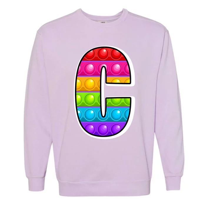 C Cutest Capital Letter B Alphabet Funny Poppin Pop It Gift Garment-Dyed Sweatshirt