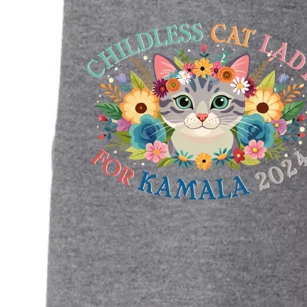 Cute Childless Cat Lady For Kamala Harris 2024 Election Doggie 3-End Fleece Hoodie