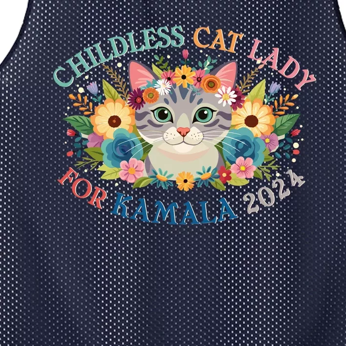 Cute Childless Cat Lady For Kamala Harris 2024 Election Mesh Reversible Basketball Jersey Tank