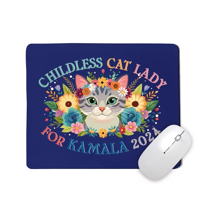 Cute Childless Cat Lady For Kamala Harris 2024 Election Mousepad