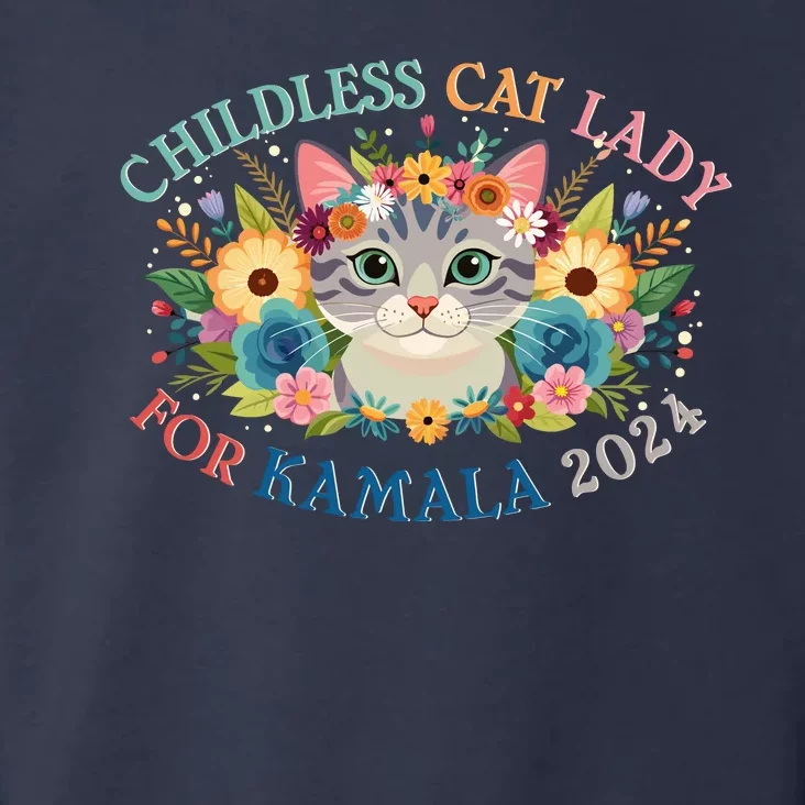 Cute Childless Cat Lady For Kamala Harris 2024 Election Toddler Hoodie